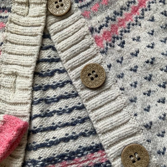 Brown/Pink/White Print Knit Sweater - Picture 2 of 3